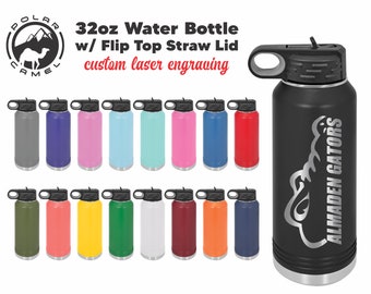 Custom Laser Engraved 32oz Bottles - Bulk Rates - Hydro Style Stainless Steel Powder Coated Polar Camel Bottles