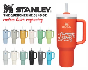 Stanley 40oz Quencher H2.O Flowstate Tumbler - FREE Laser Engraving - Stainless Steel Powder Coated Travel Mug With Lid & Straw