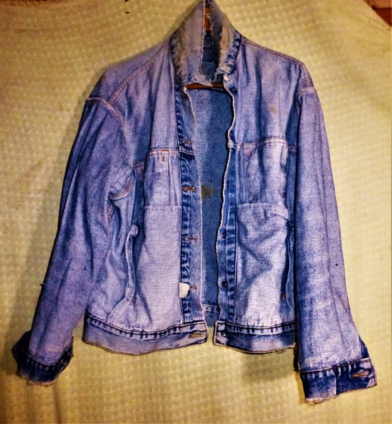 levis denim jacket vintage size mens medium - image 8