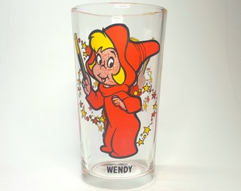 70's Harvey Cartoons "Wendy the Witch" PEPSI Promotional drinking Glass