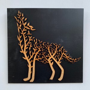 Howling Wolf of Trees Wall Decor