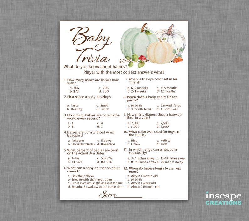 Child Trivia Video game Printable, White Pumpkin Child Shower Little one Trivia Recreation, Tumble Child Trivia, Child Shower Recreation, Minimal Pumpkin Boy or girl, Autumn photograph regarding Autumn Trivia for Seniors Printable identified as Youngster Trivia Match Printable, White Pumpkin Boy or girl Shower Youngster Trivia Video game, Slide Kid Trivia, Kid Shower Sport, Small Pumpkin Child, Autumn