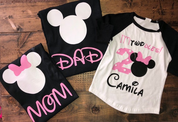 mom and dad minnie mouse birthday shirts