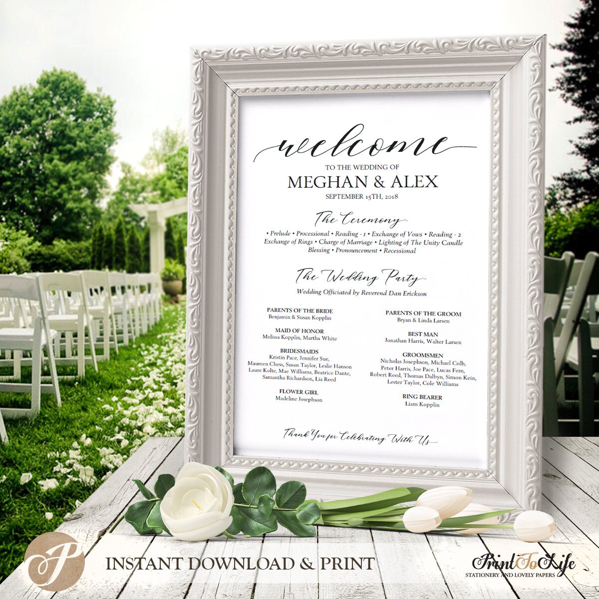 Wedding Program Sign Wedding Program Poster Ceremony Program Etsy