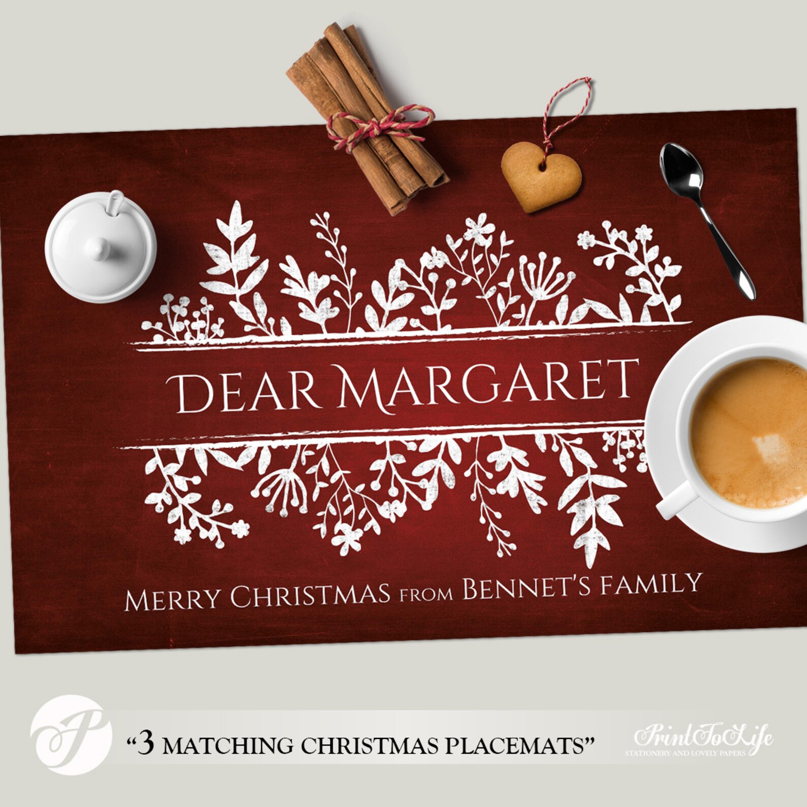 Christmas Paper Placemats Personalized Paper Placemats Etsy