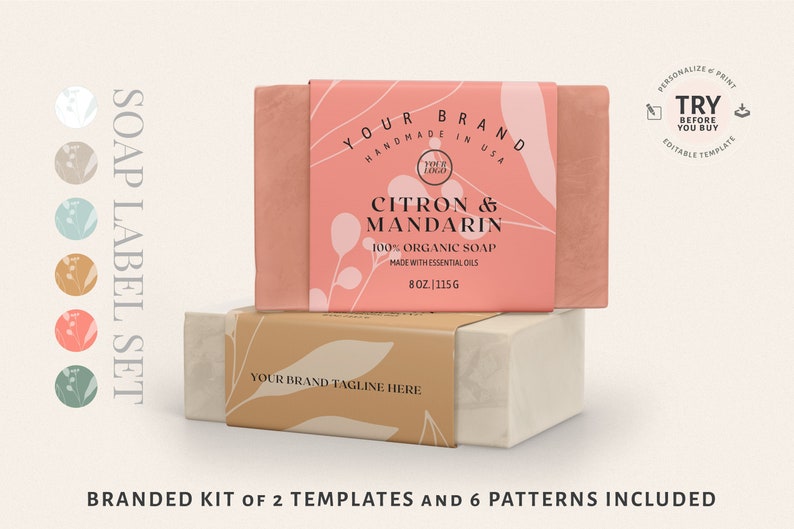 Bar Soap Label Template Printable Soap Packaging Editable Etsy