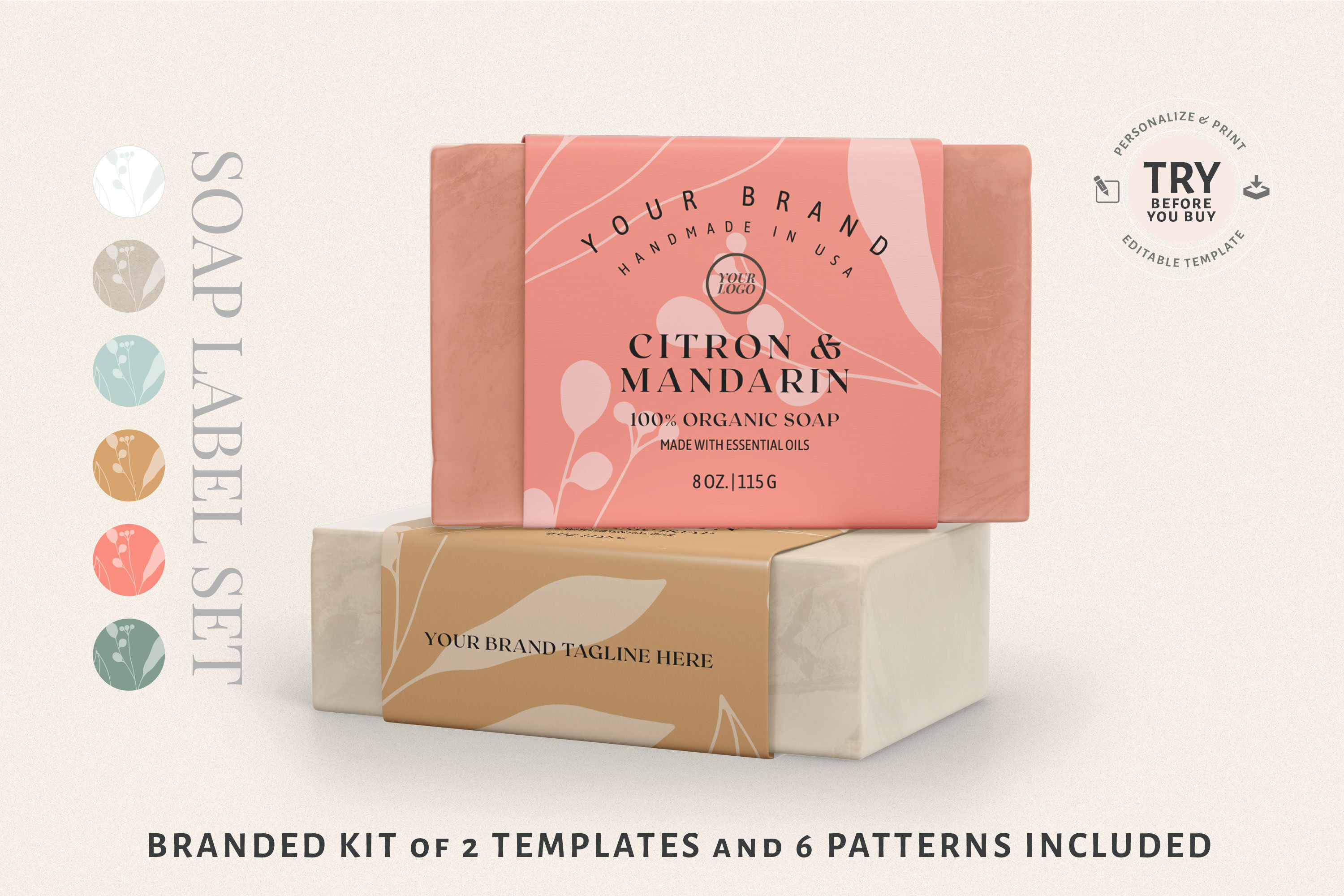 Bar Soap Label Template Printable Soap Packaging Editable Etsy