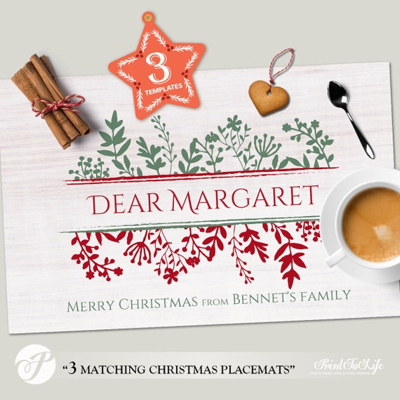 Christmas Paper Placemats Personalized Paper Placemats Etsy