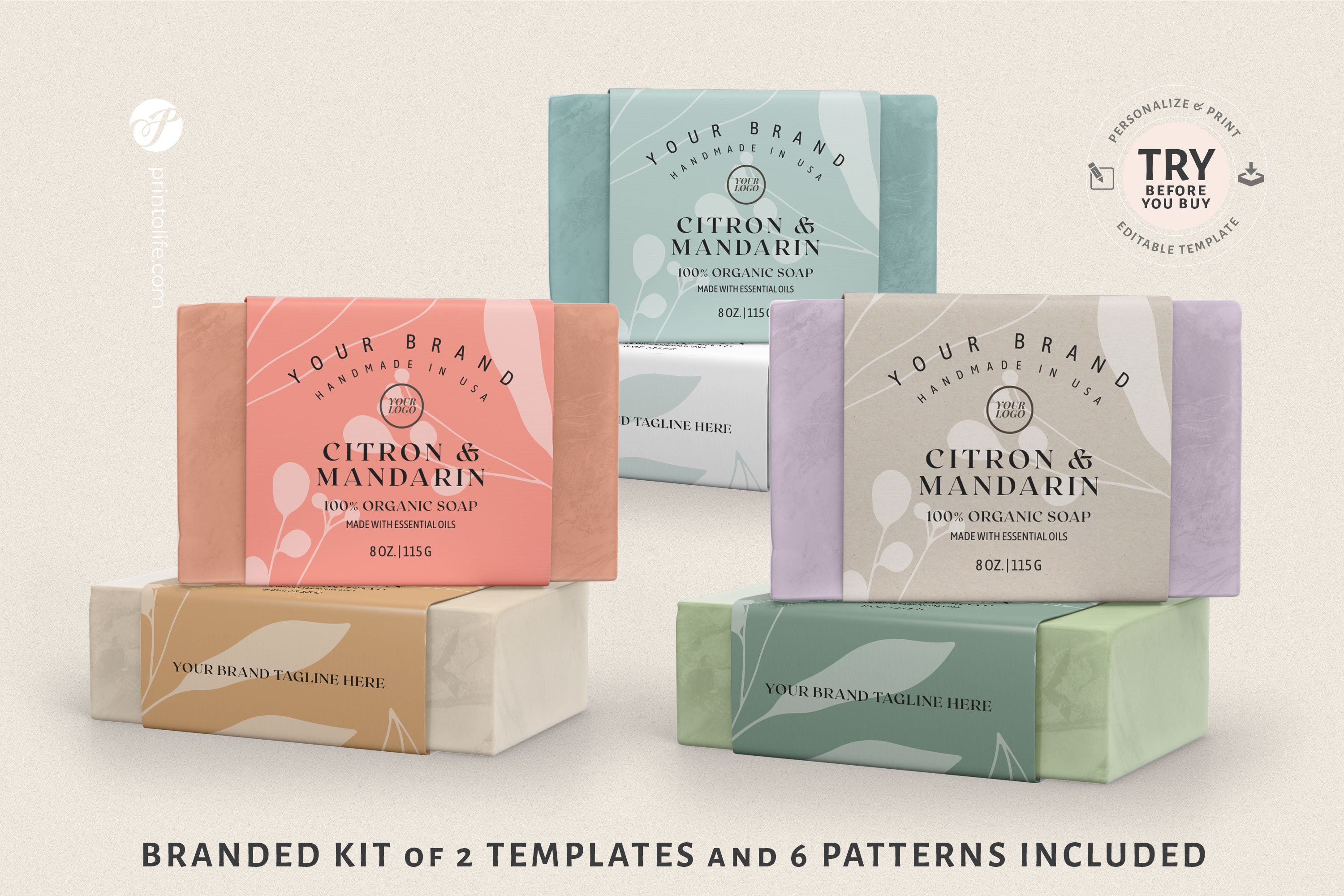 Bar Soap Label Template Printable Soap Packaging Editable - Etsy