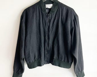 Vintage Blue-grey Silk Bomber Jacket - Etsy UK