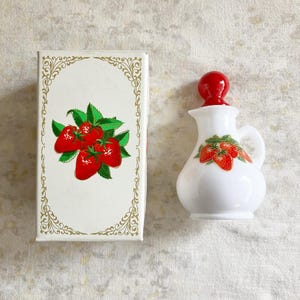 Empty Vintage 1970s Avon Strawberries and Cream Bath Foam Bottle
