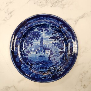 Antique Marked Flow Blue Transferware Plate