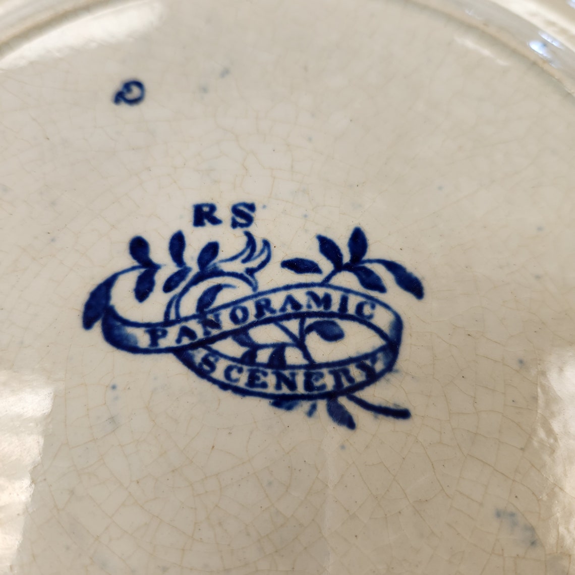 Antique Marked Flow Blue Transferware Plate - Etsy