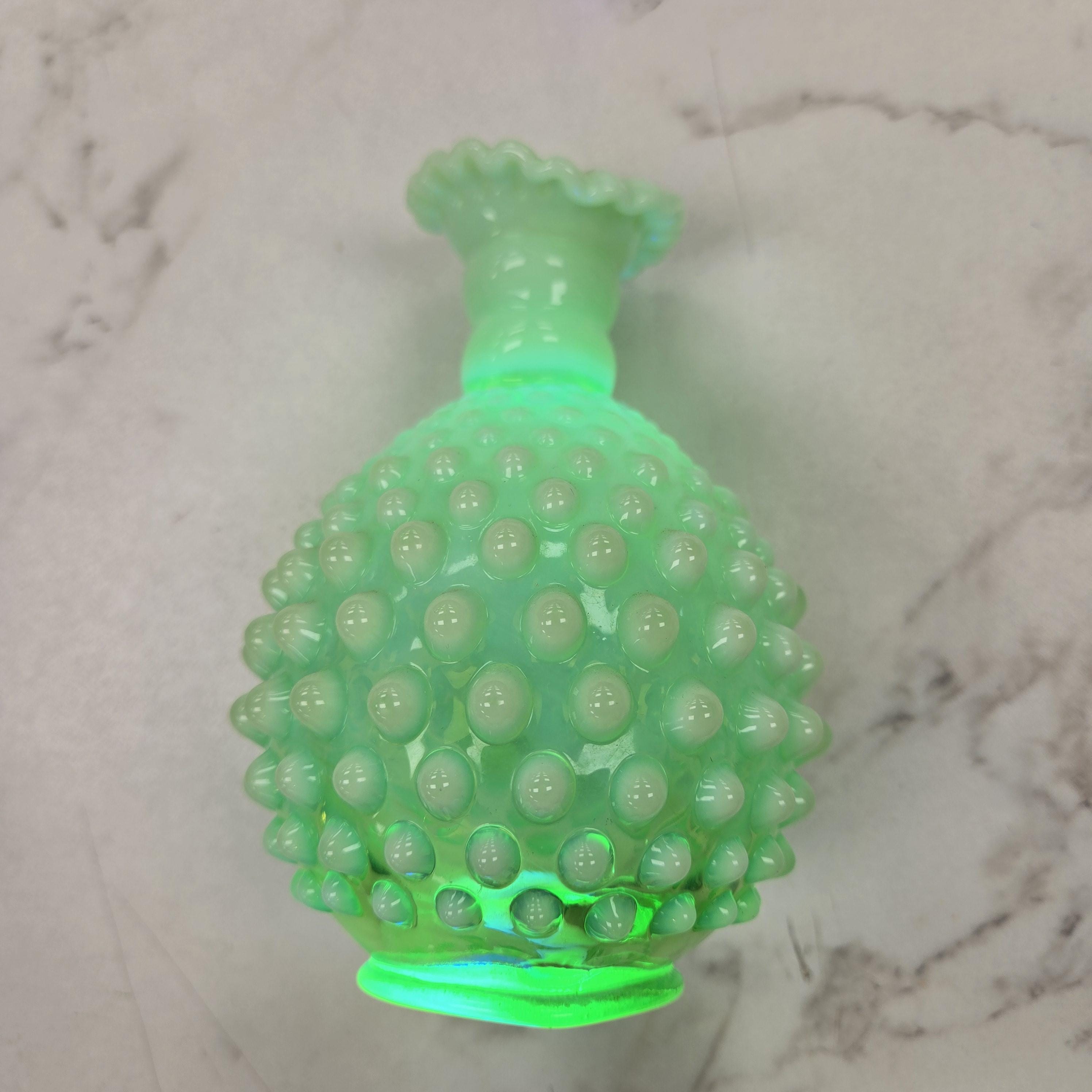 Fenton Green Opalescent Hobnail - Etsy