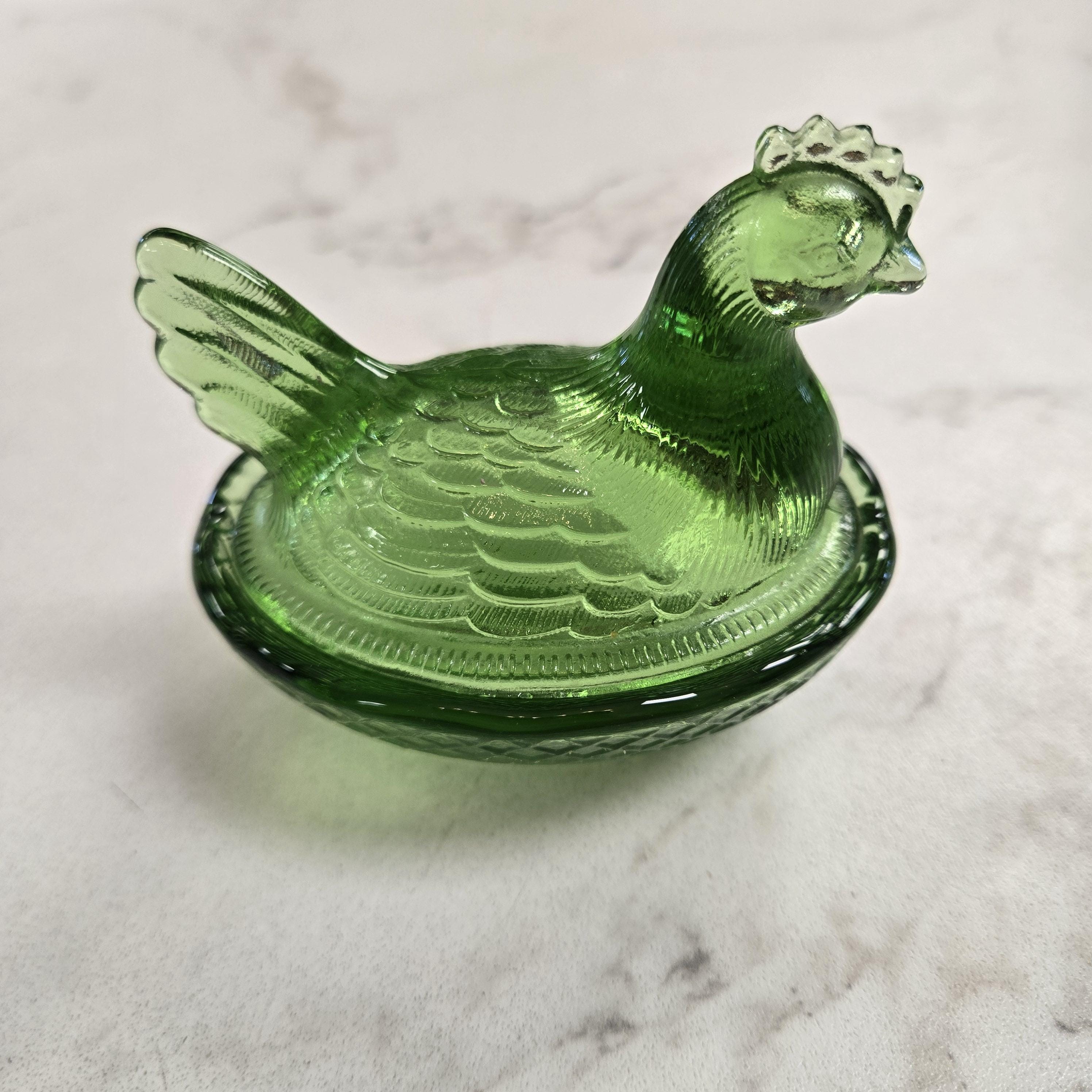Glass hen on nest - Etsy 日本
