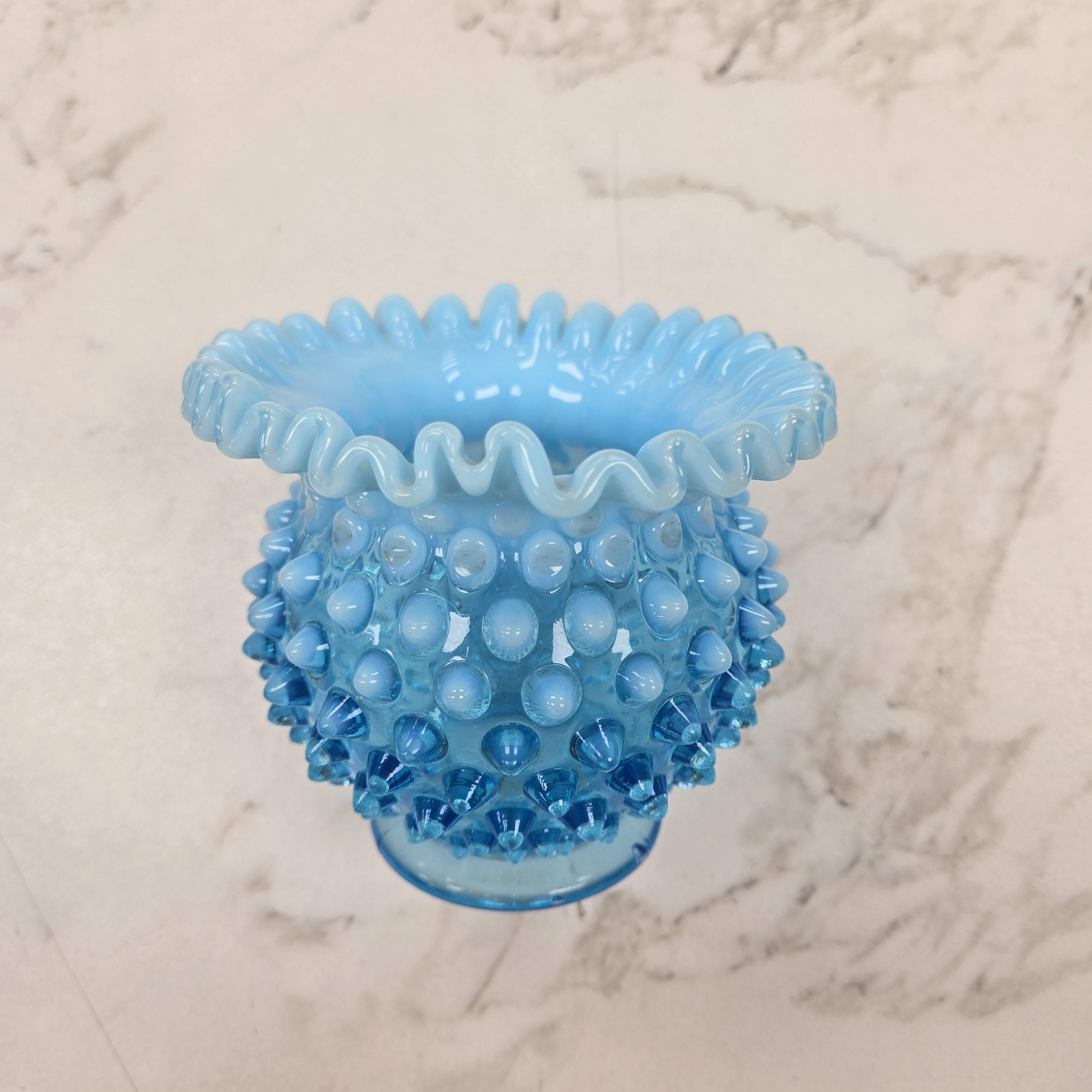 Fenton Blue Hobnail Vase - Etsy
