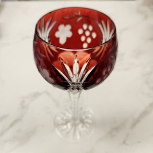 Ajka Hock Cut Crystal Wine Goblets