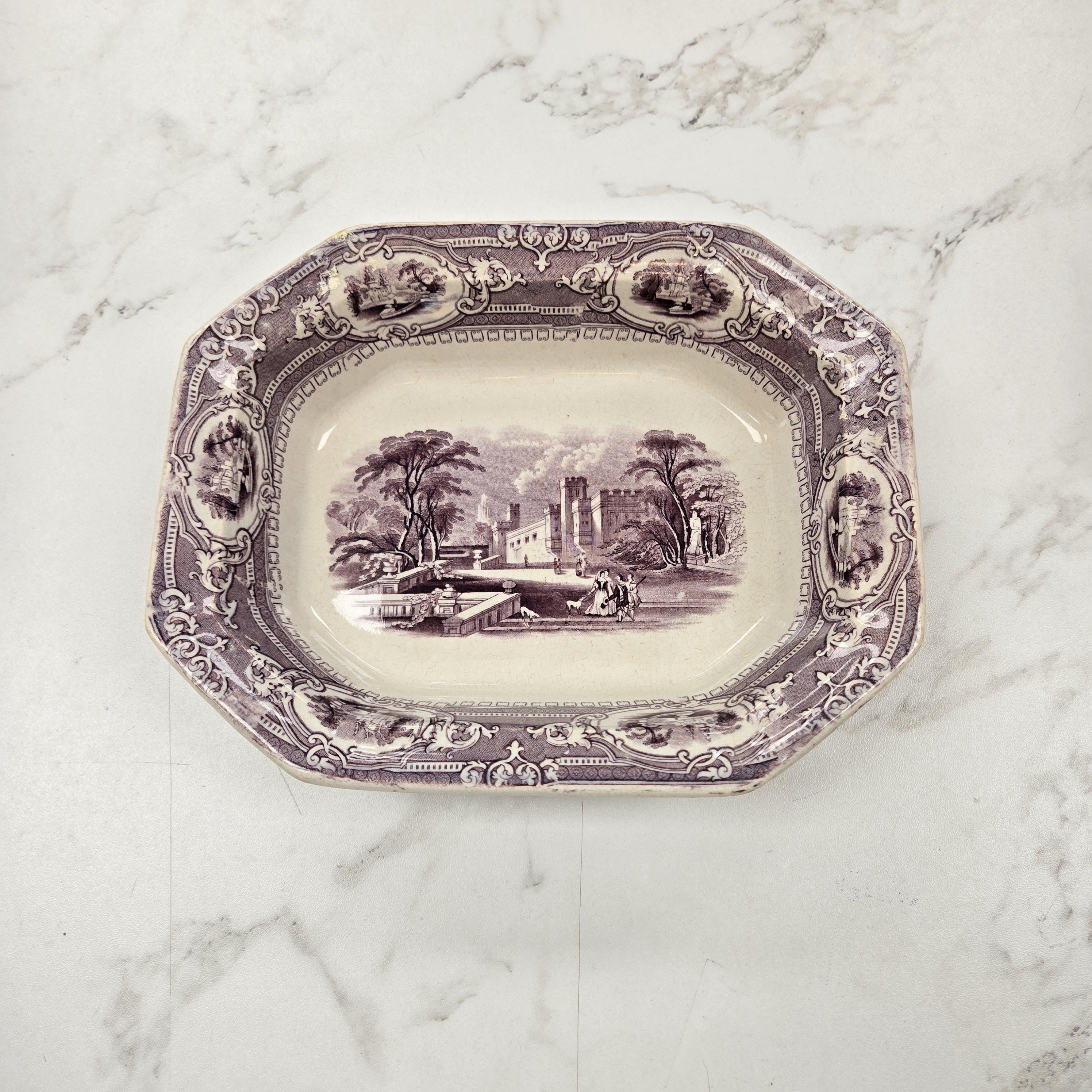 Antique Mulberry E Challinor Corinthia Transferware Platter Serving ...