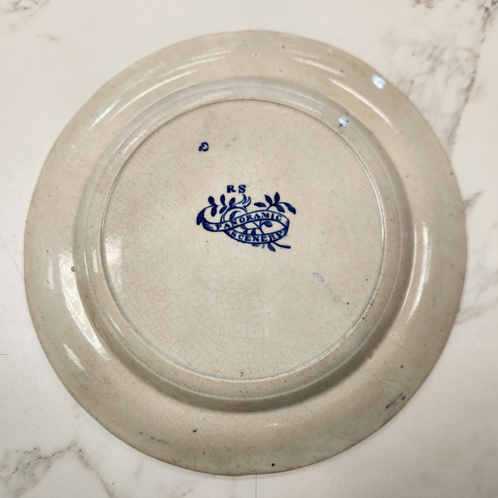 Antique Marked Flow Blue Transferware Plate - Etsy