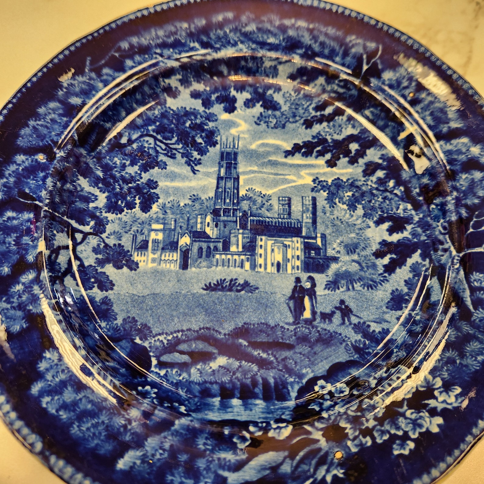 Antique Marked Flow Blue Transferware Plate - Etsy