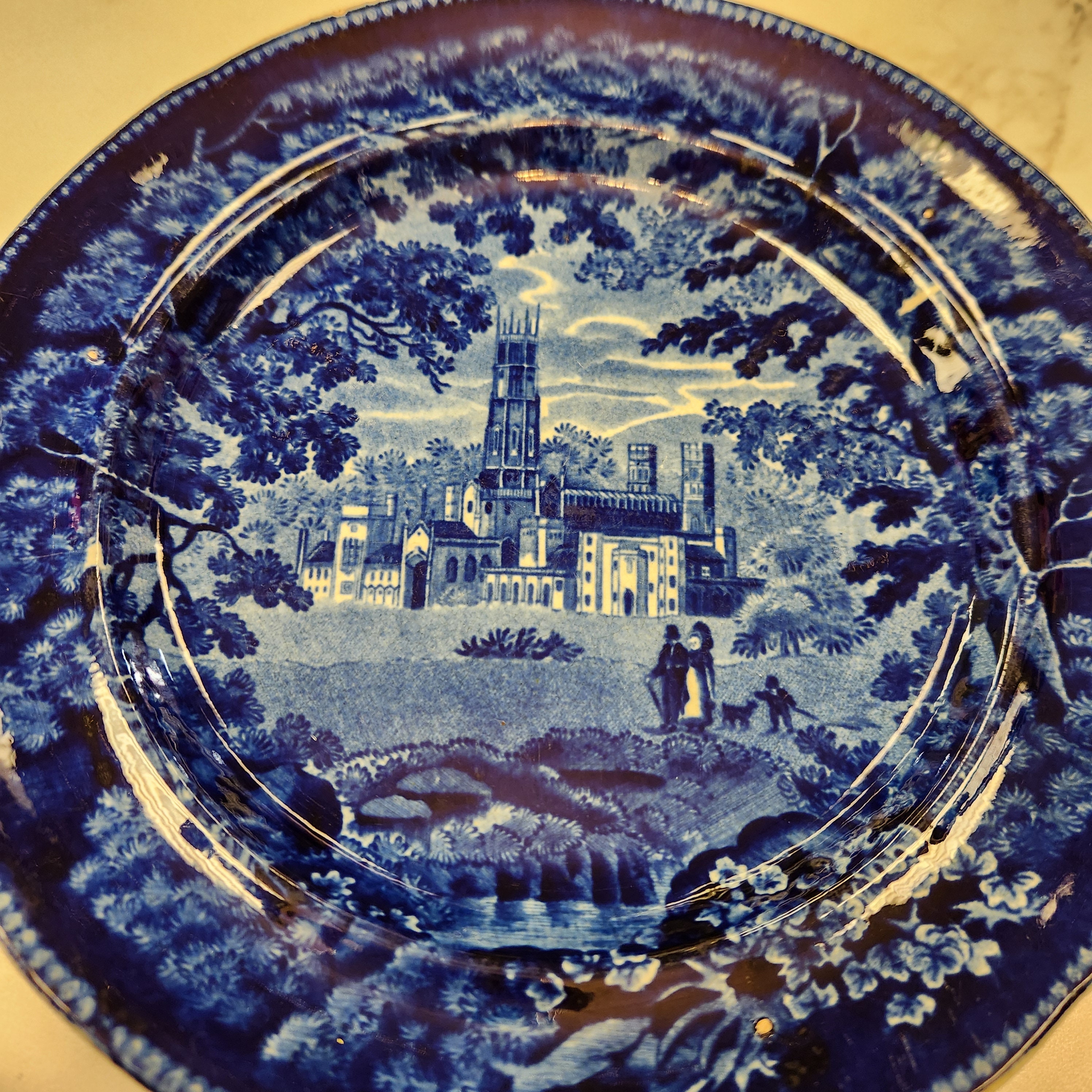 Antique Marked Flow Blue Transferware Plate - Etsy