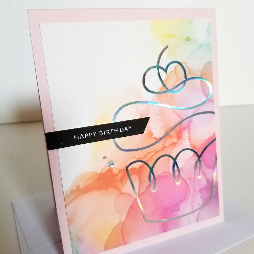 Swirl Cupcake Birthday Card - Etsy