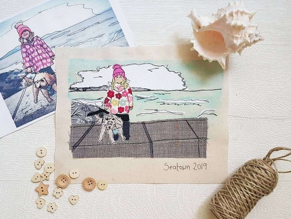 Unique Fabric and Mixed Media Art Photo Recreation Commissions