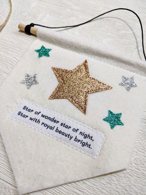 Star Of Wonder Mini hanging, handmade Christmas decoration
