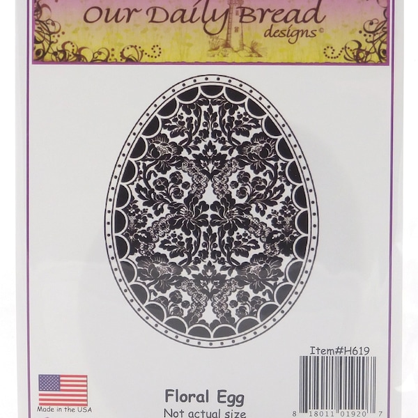 Floral Egg Cling Stamp Our Daily Bread craft art easter christian pagan spring rebirth oval card tag label party invite birth fertility