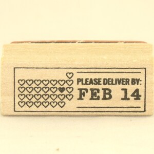 Deliver By Feb 14 Hout gemonteerde Rubber Stempel Martha Stewart craft art valentijnskalender hart liefde bruiloft verjaardag kaart tag scrapbook