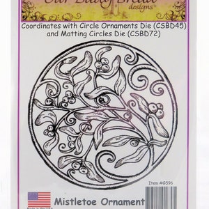 Gui Ornement Cling Stamp Our Daily Bread holiday christmas winter holly berry lattice circle round paper card scrapbook tag