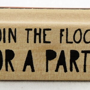 Join The Flock Party Wood Mounted Stamp Inkadinkado party card nodigen cadeautag housewarming home