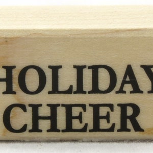 Pieczątka z gumy Holiday Cheer Wood Mounted Hero Arts, świąteczna, zimowa, wigilijna, kartka na przyjęcie, zaproszenie, papierowa etykieta, sztuka, pozdrowienia