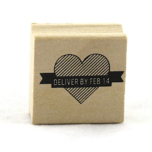 Deliver by Feb 14 Heart Wood Mounted Rubber Stamp Martha Stewart craft art Valentijnsdag liefde bruiloft verjaardagskaart tag uitnodiging scrapbook