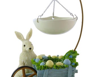 Easter Wheelbarrow Oil Warmer Tart Burner Yankee Candle bunny egg spring resin tealight fragrance diffuser holder
