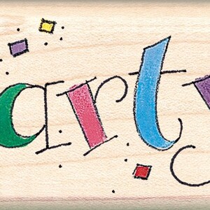 Party Mambi Inkadinkado Wood Stamp NEW invitation rubber mounted birthday event scrapbook card invite tab label craft art