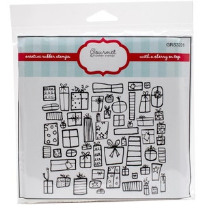 Presenta Sfondo Rubber Cling Stamp Gourmet regalo di compleanno natale anniversario carta carta festa carta