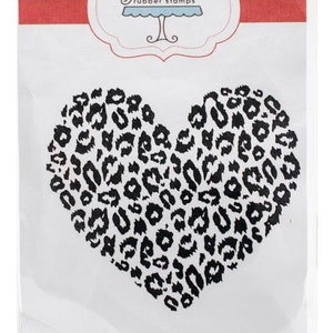 Leopard Print Heart Cling Timbro timbro gourmet riutilizzabile album di ritagli animali gatto giungla modello