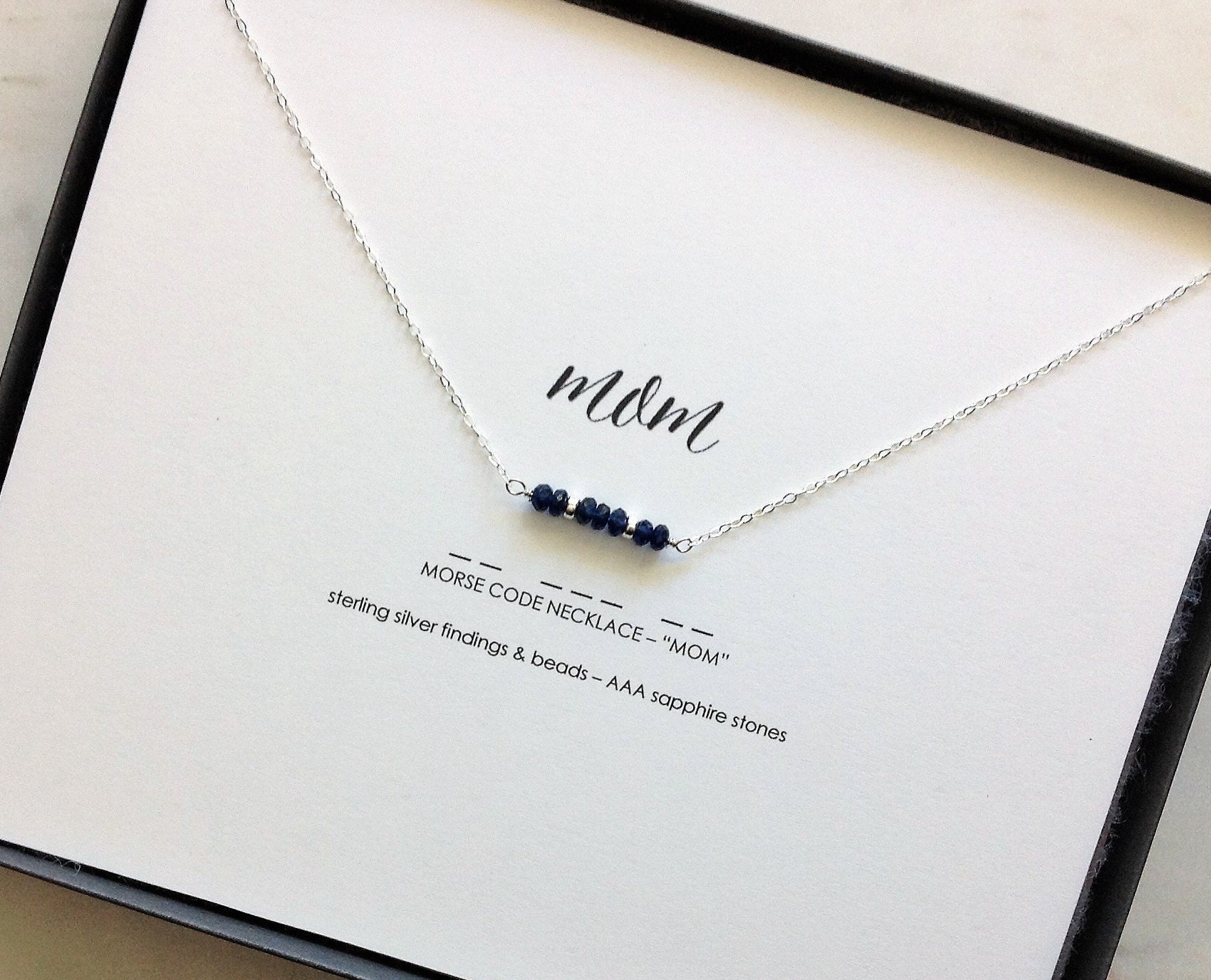 Mom L Family Morse Code Birthstone Bar Necklace, Push Present Jewelry ...