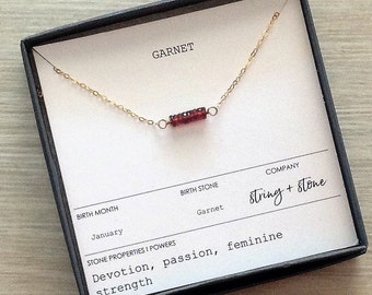 Birthstone Heishi Bar Necklace, Garnet Amethyst Aquamarine Quartz Emerald Moonstone Ruby Peridot Sapphire Opal Citrine Topaz