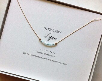 Custom Bridal Morse Code Necklace - Personalized Bridesmaid Gift Jewelry, Will You Be My Bridesmaid, Bridesmaid Ask, Bridesmaid Proposal