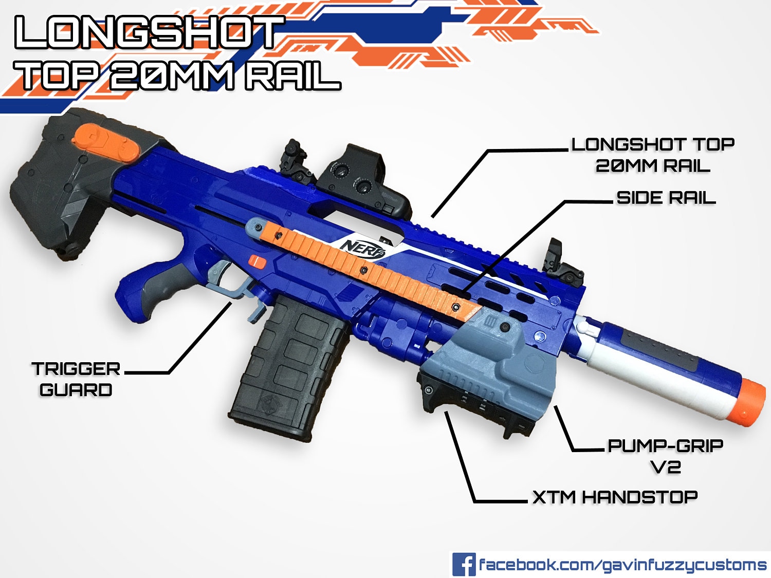 Nerf Longshot Top 20mm Rail Kit 