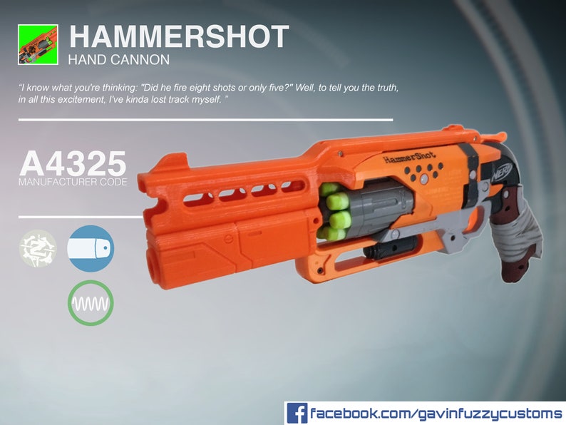 Nerf Hammershot Hand Cannon Barrel Kit Etsy Australia