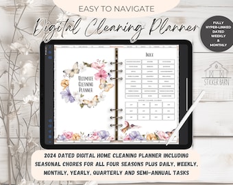 The Ultimate Home Cleaning Plannerpdf Bundle, Home Maintenance Digitalplanner, Monthly, Yearly Checklist, 30 Declutter, Adhd Cleaningplanne