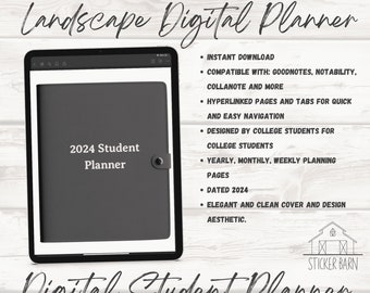 Student Planner 2024, Digital Planner Goodnotes, iPad Planner for School, College Planner, Academic Study Planner, Assignment Planner