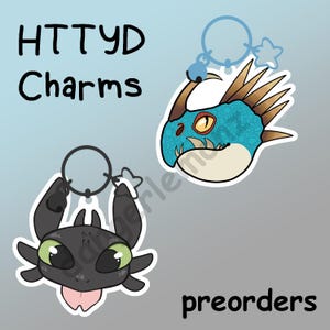 PREORDER HTTYD Night fury Toothless & Stormfly dragon mini charms