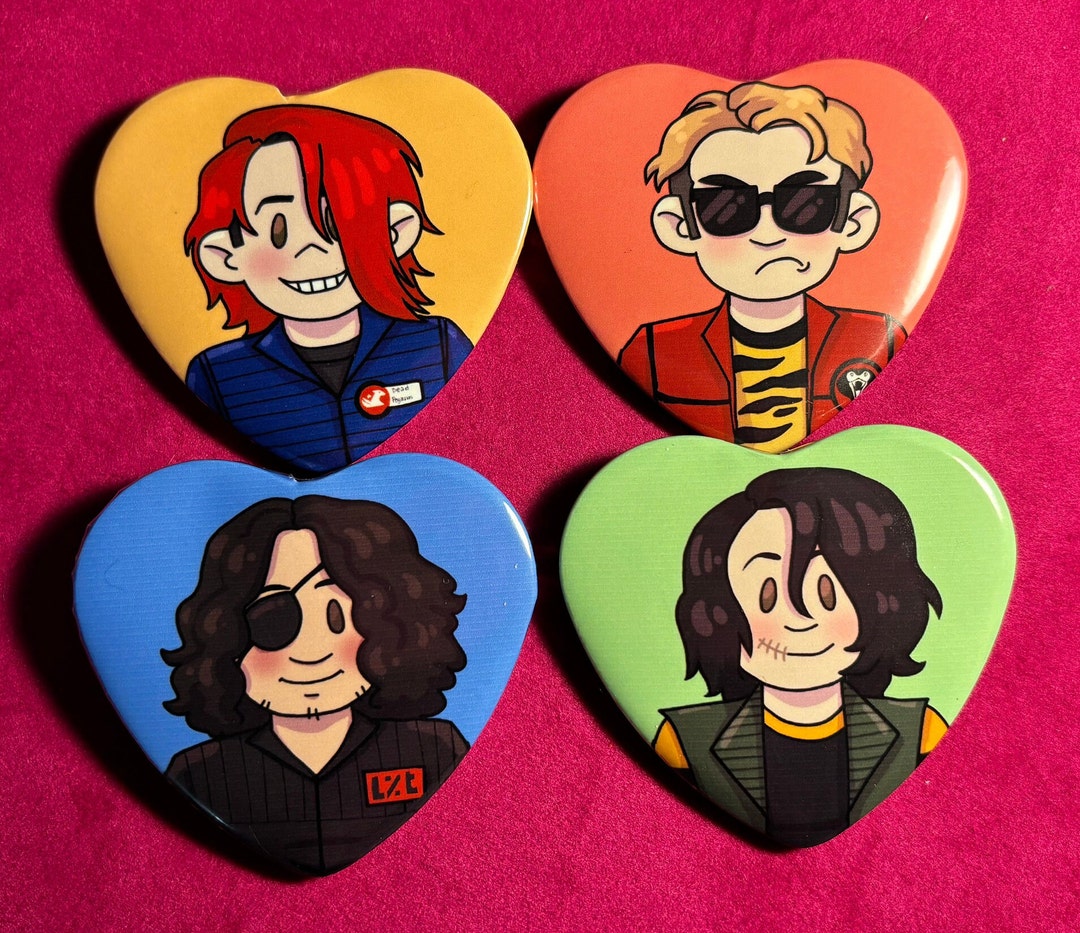 My Chemical Romance MCR Killjoys || Heart Button Pins - Etsy