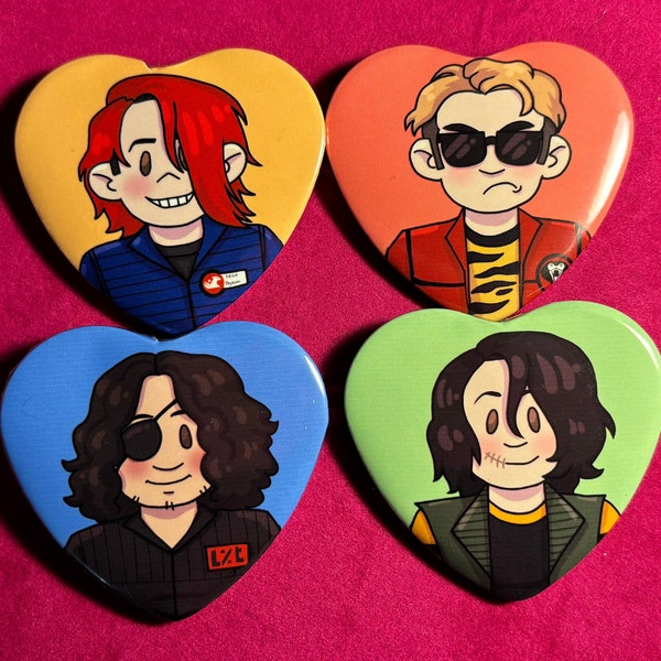 RESTOCK !! My Chemical Romance MCR Killjoys || Heart Button Pins