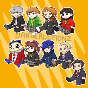 Persona 4 JRPG Inspired Doll Vinyl Stickers
