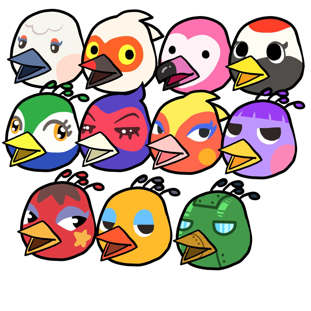 Animal Crossing ACNH Stickers Ostrich Villagers Etsy